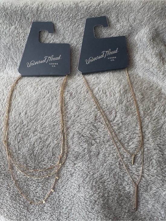 Universal Thread Jewelry - Lot of 2 Universal Thread Layered Gold Toned Necklaces